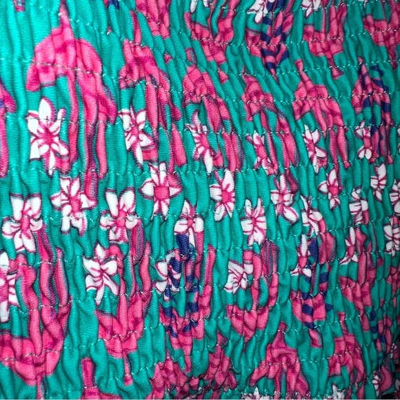 J. Crew Smocked One Piece Swimsuit Turquoise and Pink Size XS - Picture 5 of 14
